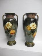 Antieke Art Nouveau Majolica vazen in zeer goede staat, Ophalen of Verzenden