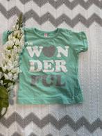 NIEUWstaat, mintgroen shirtje met opdruk, Newborn, maatje 68, Newborn, Meisje, Ophalen of Verzenden, Zo goed als nieuw