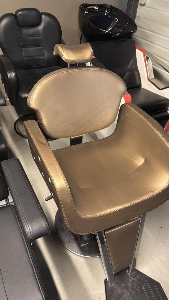 epileerstoel knipstoel goud kantelbare rugleuning damesstoel, Huis en Inrichting, Stoelen, Nieuw, Eén, Kunststof, Leer, Metaal