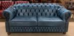 Prachtige Chesterfield Bank 3 Zits Blauw., Huis en Inrichting, Ophalen of Verzenden, Gebruikt, Leer, Chesterfield
