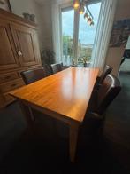 massief eiken eettafel, Ophalen, Zo goed als nieuw, 4 tot 6 stoelen