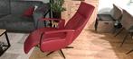 Prominent Relaxstoel Rood Leer, Huis en Inrichting, Fauteuils, Minder dan 50 cm, Minder dan 75 cm, Leer, Ophalen of Verzenden