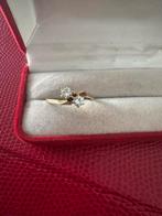 Gouden ring met diamanten 14 karaat goud 585, Sieraden, Tassen en Uiterlijk, Ringen, Ophalen of Verzenden, Zo goed als nieuw, 17 tot 18