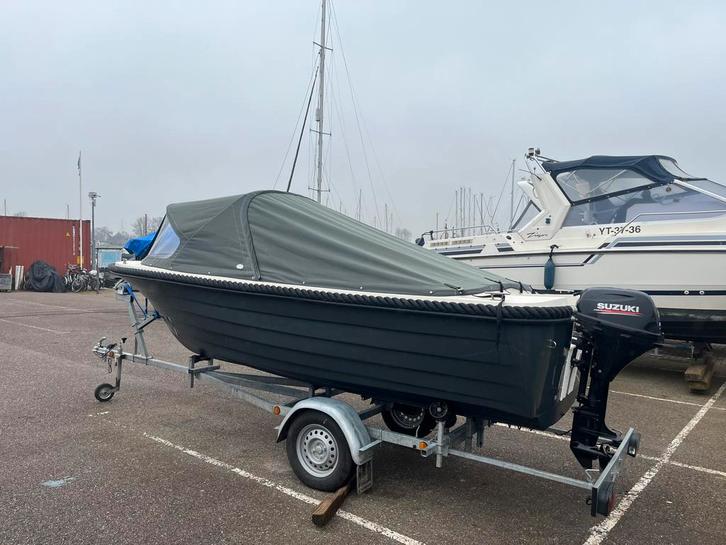 Sloep Admiraal 475 Style Zgan 15pk Suzuki +trailer, Watersport en Boten, Sloepen, Zo goed als nieuw, 10 tot 30 pk, 3 tot 6 meter