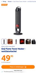 Sinji Flame Tower Heater - ongeopend in doos!, Huis en Inrichting, Kachels, Ophalen, Kolomkachel, Elektrisch, Nieuw