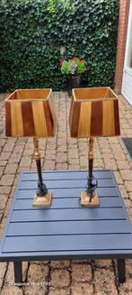 2x tafellamp / schemerlamp, Huis en Inrichting, Lampen | Tafellampen, Ophalen, Zo goed als nieuw, Metaal, 50 tot 75 cm