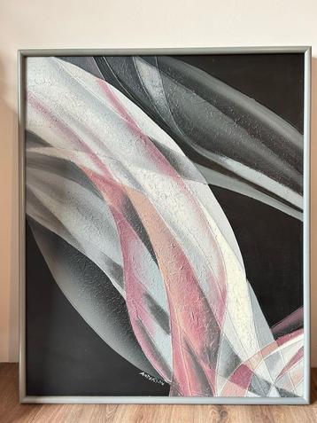Schilderij Anderson Mid-Century Olie Op Doek Groot Origineel beschikbaar voor biedingen