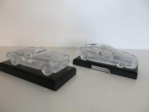 2 lood kristallen Hofbauer schaalmodel auto’s Ferrari Corvet, Antiek en Kunst, Antiek | Glas en Kristal, Ophalen of Verzenden