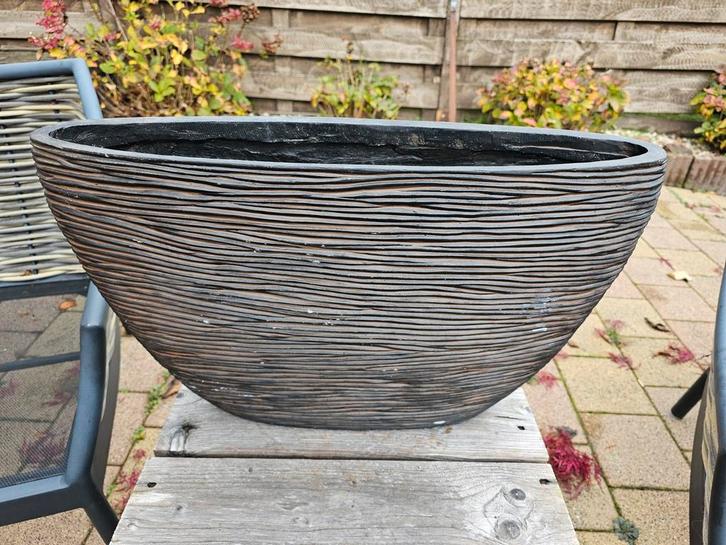 Grote Ovale Bloempot, Tuin en Terras, Bloembakken en Plantenbakken, Gebruikt, Kunststof, Binnen, Balkon, Tuin, 30 tot 60 cm, Minder dan 60 cm