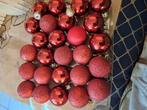 25 Vintage glazen kerstballen in het rood, Ophalen of Verzenden, Zo goed als nieuw