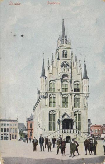 woz094 Gouda Stadhuis 1915 gelopen  beschikbaar voor biedingen