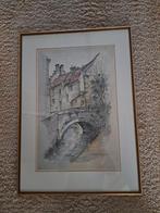 Frans Ronda - Molenpoortje Maastricht - Aquarel/Pen, Antiek en Kunst, Ophalen