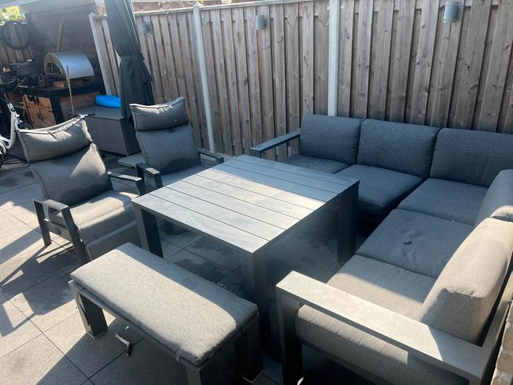 Garden Impressions Loungeset met 2 Stoelen en Bankje, Tuin en Terras, Tuinsets en Loungesets, Zo goed als nieuw, Loungeset, Aluminium