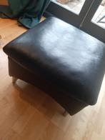 De Sede zwart leder poef hocker voetbank, Minder dan 50 cm, Leer, Ophalen of Verzenden, Zo goed als nieuw