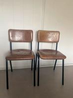2/4 vintage eetkamerstoelen, Huis en Inrichting, Stoelen, Gebruikt, Twee, Bruin, Ophalen of Verzenden