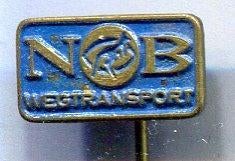 N.O.B. wegtransport blauw op koper speldje ( E_089 ), Verzenden, Nieuw, Transport, Speldje of Pin