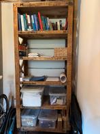 Industriele kast mangohout, Huis en Inrichting, Kasten | Boekenkasten, Ophalen, Met plank(en), 200 cm of meer, 50 tot 100 cm
