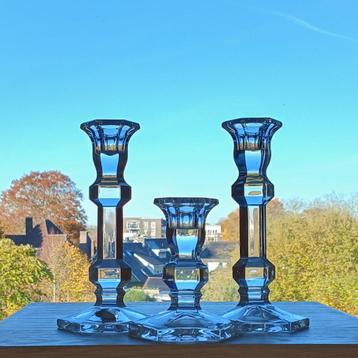 Set 3 Kandelaars Kristal Annahütte beschikbaar voor biedingen