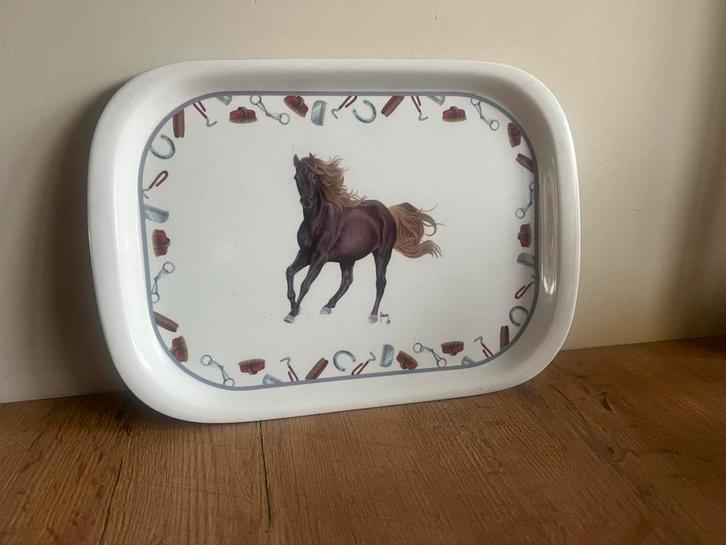 Dienblad met Paardenafbeelding francien, Huis en Inrichting, Woonaccessoires | Dienbladen, Gebruikt, Kunststof, Rechthoekig, Ophalen of Verzenden