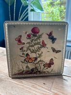 Antiek Blik van Melle vlinders jaren  30, Verzamelen, Blikken, Ophalen, Gebruikt, Overige