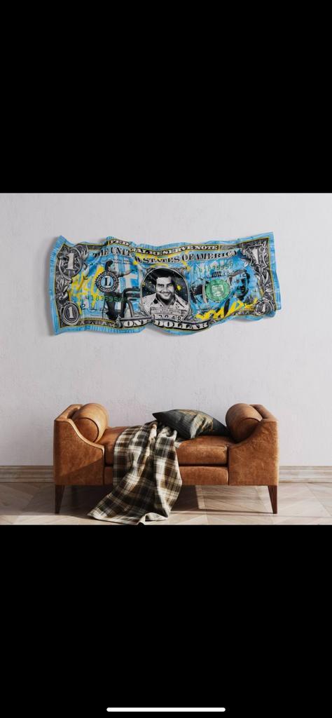 Soyz bank noble pablo escobar 1/1 kunst, Antiek en Kunst, Kunst | Schilderijen | Abstract, Ophalen of Verzenden