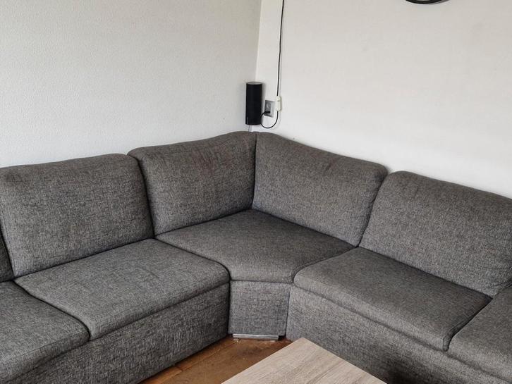 Hoekbank grijs, Huis en Inrichting, Banken | Complete zithoeken, Gebruikt, Ophalen