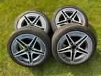 Mercedes AMG C klasse 18 inch velgen met winterbanden, Auto-onderdelen, Banden en Velgen, Ophalen, 18 inch, 245 mm, Winterbanden