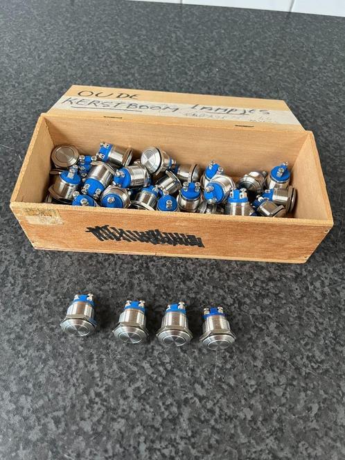 44x Onpow GQ19 Rvs drukknop schakelaar , schakelaars ., Hobby en Vrije tijd, Elektronica-componenten, Zo goed als nieuw, Ophalen of Verzenden