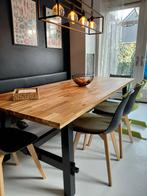 Ikea SKOGSTA eettafel acacia/zwart 235x100 cm, Ophalen, Gebruikt, 200 cm of meer, 50 tot 100 cm