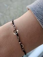 Zwarte armband sterling zilveren roosje, Zwart, Ophalen of Verzenden, Zo goed als nieuw, Met bedels of kralen