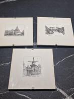 Pentekeningen Stadsgezichten Dordrecht Reinoud Brandt, Antiek en Kunst, Ophalen of Verzenden