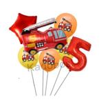 Ballonnen set Brandweer | 4 of 5 cijfer | Verjaardag | Folie, Ophalen of Verzenden, Nieuw, Versiering, Verjaardag