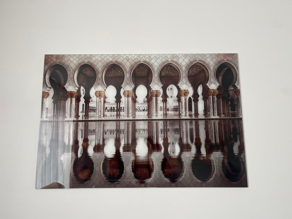Glas Schilderij Sheikh Zayed Moskee - 80x120cm, Nieuw, Ophalen of Verzenden, Schilderij, 100 tot 125 cm
