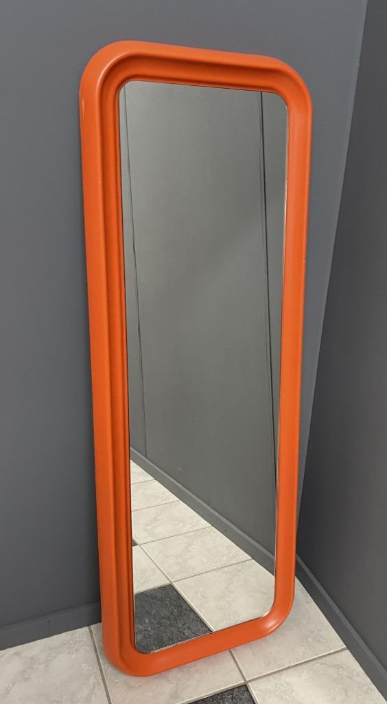 70 jaren  zeldzame ORANJE grote SPIEGEL Schönbuch QUADRO, Huis en Inrichting, Woonaccessoires | Spiegels, Gebruikt, 50 tot 75 cm