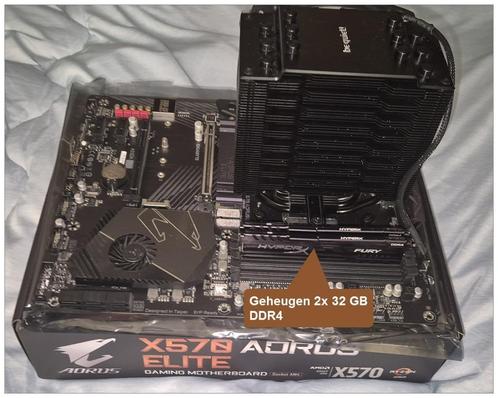 Upgrade-set Gigabyte X570... | Ryzen 9 | 64 GB | Koeler, Computers en Software, Moederborden, Gebruikt, AMD, DDR4, Ophalen of Verzenden