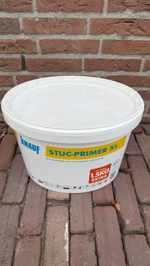Knauf Stuc-primer geel - 15 kg, Doe-het-zelf en Verbouw, Verf, Beits en Lak, Nieuw, Verf, 10 tot 15 liter, Geel, Ophalen