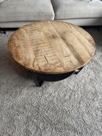 Ronde salontafel Industrieel en mangohout, Huis en Inrichting, Tafels | Eettafels, Gebruikt, 50 tot 100 cm, Rond, Ophalen of Verzenden