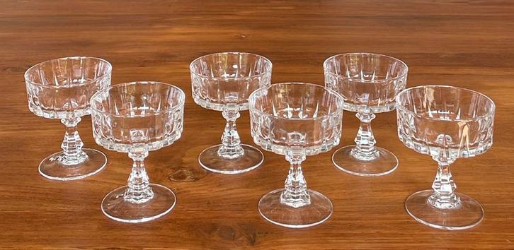 6 Cristal d’Arques Louvre likeurglazen, Verzamelen, Glas en Borrelglaasjes, Zo goed als nieuw, Overige typen, Ophalen of Verzenden