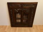 Spiegel Teak frame Houten ornament, Ophalen of Verzenden, Zo goed als nieuw, 75 tot 100 cm, Minder dan 100 cm