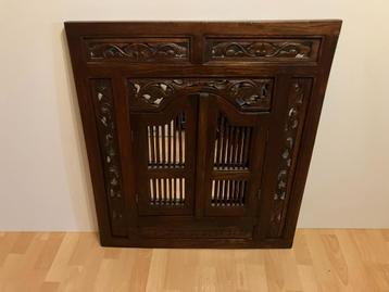 Spiegel Teak frame Houten ornament beschikbaar voor biedingen