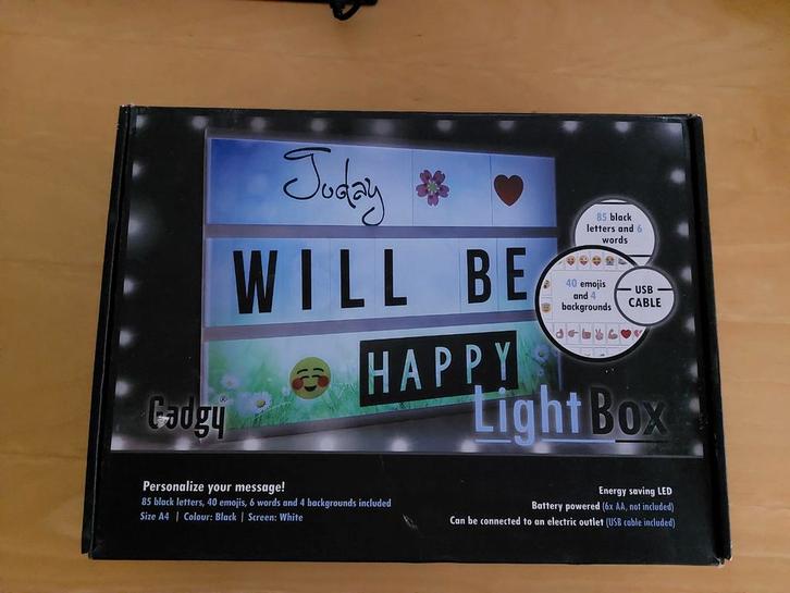 Gadgy Lightbox - A4 Formaat, Huis en Inrichting, Woonaccessoires | Kandelaars en Kaarsen, Nieuw, Kunststof, Wit, Zwart, Ophalen of Verzenden