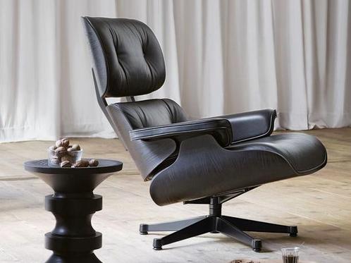 1 Herman Miller Lounge Chair+ Ottoman Zwart leer, Huis en Inrichting, Fauteuils, Gebruikt, Hout, Leer