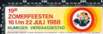 Sticker: Zomerfeesten Nijmegen 1988, Verzamelen, Ophalen of Verzenden, Zo goed als nieuw, Bedrijf of Vereniging