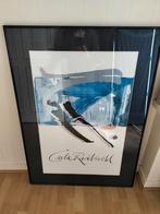 Grote zwarte lijst met glas, Ophalen, Gebruikt, Hout, 75 cm of meer