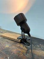 Vintage bruine klemspot uit de jaren 70, Huis en Inrichting, Lampen | Spots, Gebruikt, Metaal of Aluminium, Ophalen of Verzenden