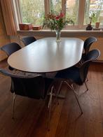 Ahrend tafel met ensemble chair Fritz Hansen 7x, Huis en Inrichting, Tafels | Eettafels, Ophalen, Gebruikt, 100 tot 150 cm, 50 tot 100 cm