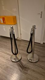 2x Afzetpaaltjes met touw, Ophalen, Zo goed als nieuw, 90 cm of meer, Metaal