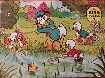Puzzel Donald Duck 70 stukjes Jaren 80 Kwik Kwek Kwak Vissen beschikbaar voor biedingen