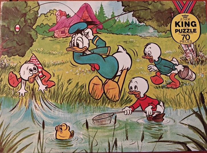 Puzzel Donald Duck 70 stukjes Jaren 80 Kwik Kwek Kwak Vissen, Kinderen en Baby's, Speelgoed | Kinderpuzzels, Gebruikt, 6 jaar of ouder