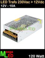 LED Trafo Voeding Adapter Driver 230V > 12V 10A = 120W - O, Ophalen of Verzenden, Nieuw, LEDtrafo
